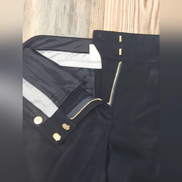 Anthropologie LEIFSDOTTIR Black Wide-Leg Pants with Button Detail SIZE 12 - Picture 6 of 9